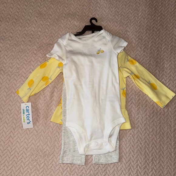 Carter's White and Yellow Bodysuit Set - Picture 1 of 2